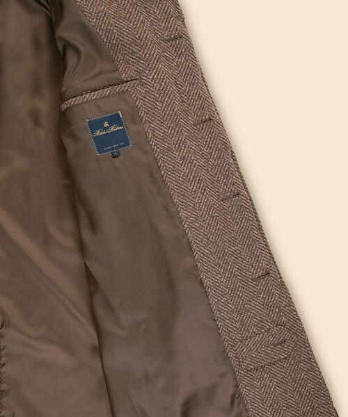 BROOKS BROTHERS(ブルックスブラザーズ)の「ウール ラージヘリンボーン バルカラーコート(ステンカラーコート・メンズ・ブラウン・36REG/38REG/40REG)」の7枚目の写真