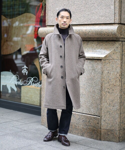 BROOKS BROTHERS(ブルックスブラザーズ)の「ウール ラージヘリンボーン バルカラーコート(ステンカラーコート・メンズ・ブラウン・36REG/38REG/40REG)」の9枚目の写真