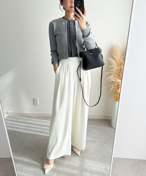 &. NOSTALGIA（アンドドットノスタルジア）の「【ZOZO限定】フェイクレイヤードカーディガン（カーディガン/ボレロ・レディース・ブラック/グレー・M）」の13枚目の写真