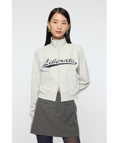 MOUSSY（マウジー）の「VARSITY LOGO トラックジャケット（ジャージ・レディース・ブラウン/杢グレー/ネイビー・FREE）」の4枚目の写真