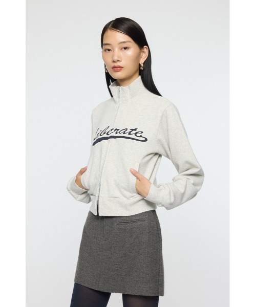 MOUSSY（マウジー）の「VARSITY LOGO トラックジャケット（ジャージ・レディース・ブラウン/杢グレー/ネイビー・FREE）」の7枚目の写真