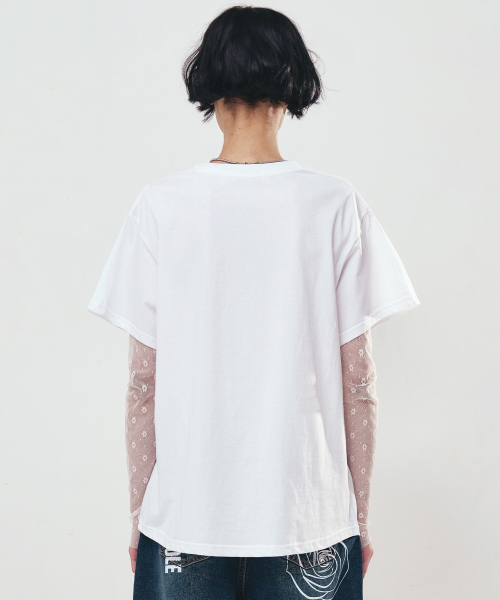 NICK&NICOLE(ニックアンドニコール)の「BIG ROSE SLEEVE TOP_WHITE NAVY(Tシャツ/カットソー・レディース・その他・FREE)」の3枚目の写真