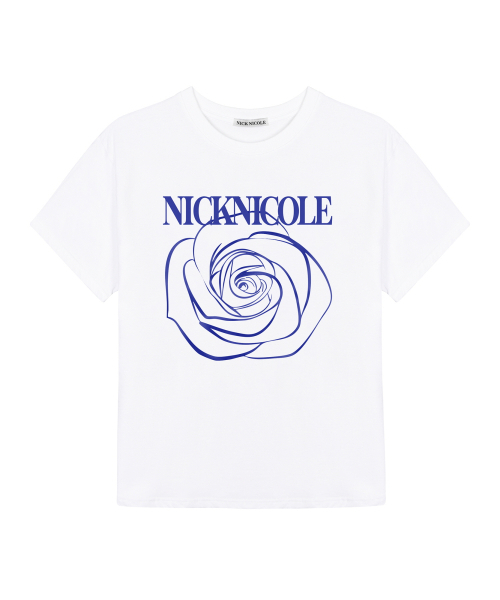 NICK&NICOLE(ニックアンドニコール)の「BIG ROSE SLEEVE TOP_WHITE NAVY(Tシャツ/カットソー・レディース・その他・FREE)」の4枚目の写真