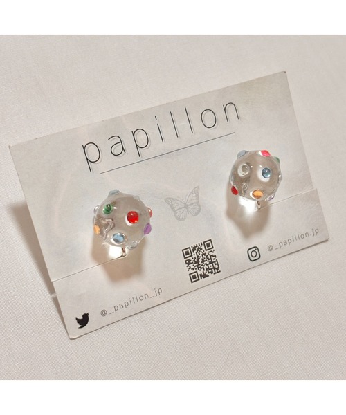 tone（トーン）の「【papillon】つぶつぶカラフルイヤリング(MA)（イヤリング・レディース・クリア・FREE）」の2枚目の写真