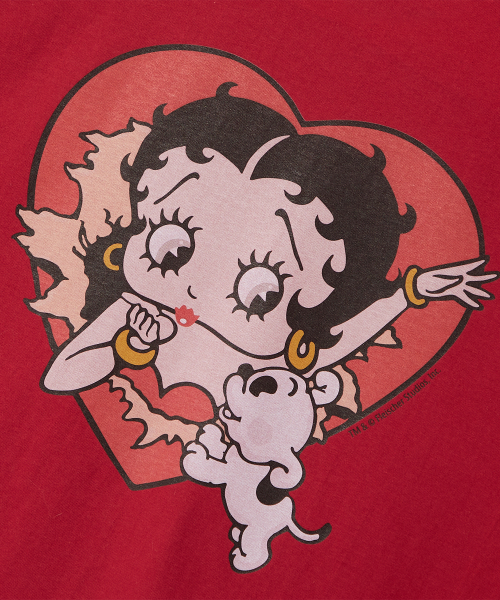 CNVS（ベティ ブープ）の「ベティブープハートバーストオーバーサイズ半袖Tシャツ_レッド（Tシャツ/カットソー・レディース・レッド・ONE）」の4枚目の写真