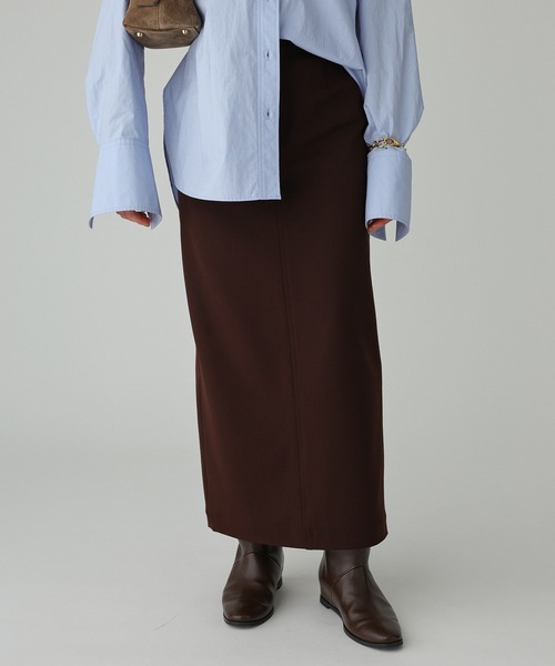 BABYLONE（バビロン）の「裏起毛タイトスカート（スカート・レディース・ベージュ/ブラウン・38inch/36inch）」の2枚目の写真