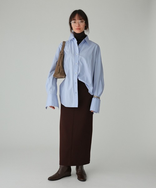 BABYLONE（バビロン）の「裏起毛タイトスカート（スカート・レディース・ベージュ/ブラウン・38inch/36inch）」の3枚目の写真