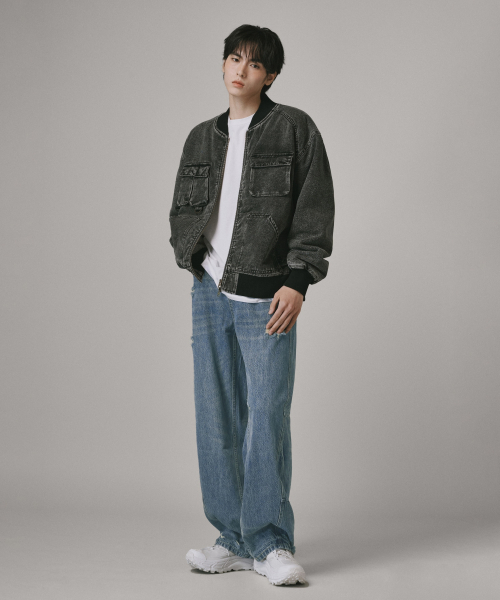 Verdnt（バーダント）の「カーブドキャットウォッシュデミジワイドデニムパンツ[サンドブルー]（デニムパンツ・レディース・その他・SMALL/MEDIUM/LARGE）」の4枚目の写真