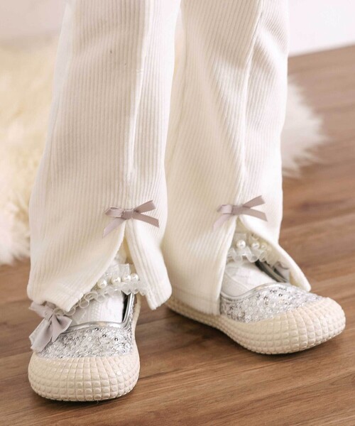 SLAP SLIP(スラップスリップ)の「スカラップポケットフロントタック裾スリットロングパンツ(80~130cm)(その他パンツ・キッズ・ネイビー/オフホワイト・80cm/130cm/100cm/90cm/110cm/120cm)」の6枚目の写真