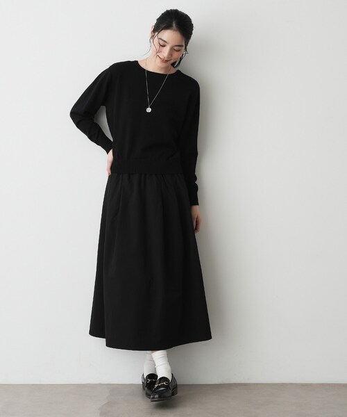 Dessin(デッサン)の「【1枚着/2WAY】ドッキングワンピース(ワンピース・レディース・ブラック/ホワイト系その他5・01/02/03)」の4枚目の写真