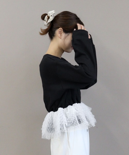 pufe(ピュフェ)の「【pufe】ドッキングチュールスウェット(スウェット・レディース・ブラック/グレー/ホワイト・ONESIZE)」の9枚目の写真