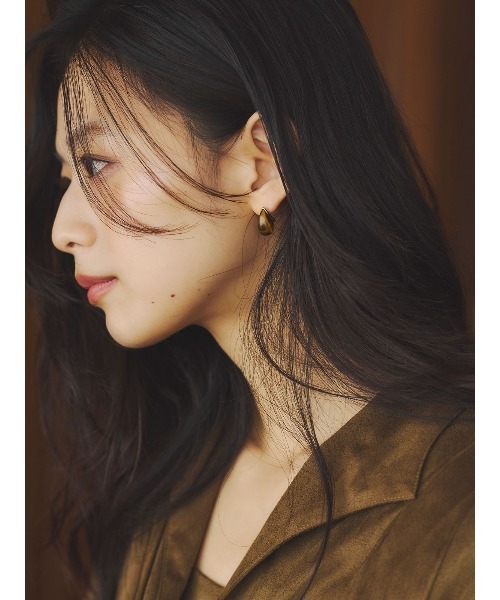 スウェードオープンカラーフレアワンピース（ワンピース）｜anuans（ア