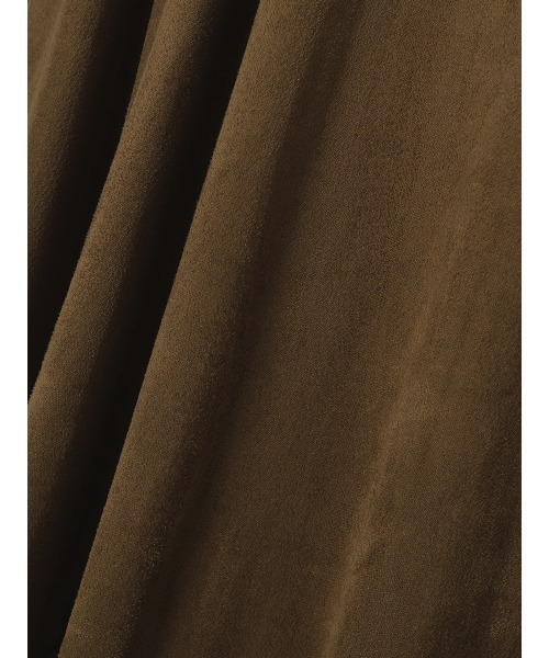 スウェードオープンカラーフレアワンピース（ワンピース）｜anuans（ア