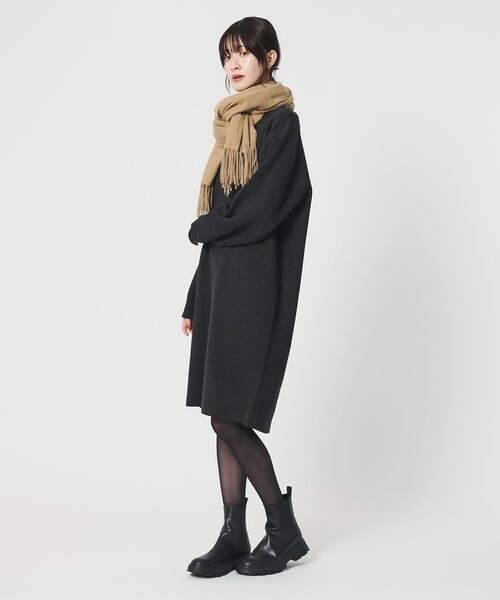 BEAUTY&YOUTH UNITED ARROWS（ビューティーアンドユースユナイテッドアローズ）の「【WEB限定 Wardrobe DAILY MINIMAL】コクーンニットワンピース ウォッシャブル（ワンピース・レディース・ダークグレー/ベージュ/ライム・FREE）」の10枚目の写真