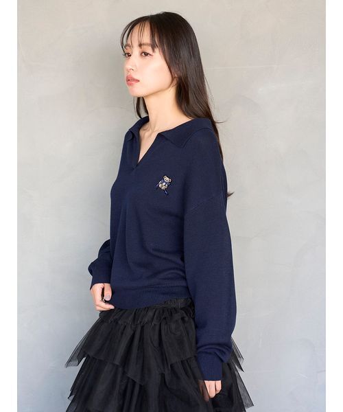 SNIDEL(スナイデル)の「リボンベアスキッパーニットプルオーバー(ニット/セーター・レディース・ネイビー/レッド/アイボリー・F)」の18枚目の写真