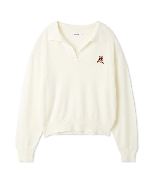 SNIDEL(スナイデル)の「リボンベアスキッパーニットプルオーバー(ニット/セーター・レディース・ネイビー/レッド/アイボリー・F)」の2枚目の写真