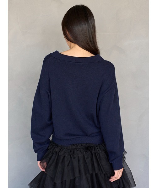 SNIDEL(スナイデル)の「リボンベアスキッパーニットプルオーバー(ニット/セーター・レディース・ネイビー/レッド/アイボリー・F)」の5枚目の写真