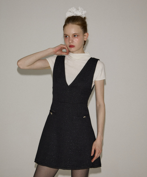 SALON DE YOHN（サロンドヨーン）の「Bella Tweed Mini Dress_ Black（ワンピース・レディース・その他・SMALL/MEDIUM）」の2枚目の写真