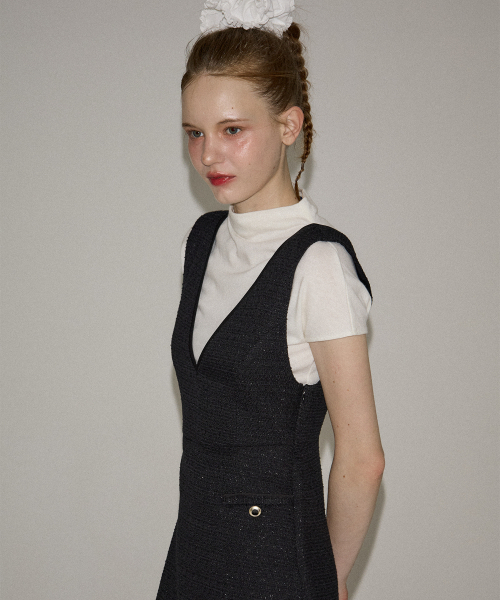 SALON DE YOHN（サロンドヨーン）の「Bella Tweed Mini Dress_ Black（ワンピース・レディース・その他・SMALL/MEDIUM）」の3枚目の写真