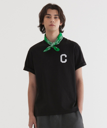 クールコットンCロゴTシャツブラック