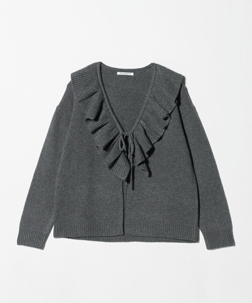 BEAUTY&YOUTH UNITED ARROWS(ビューティーアンドユースユナイテッドアローズ)の「ウールレーヨン ラッフルフリル ニットカーディガン(カーディガン/ボレロ・レディース・オフホワイト/ライラック/ダークグレー・FREE)」の14枚目の写真
