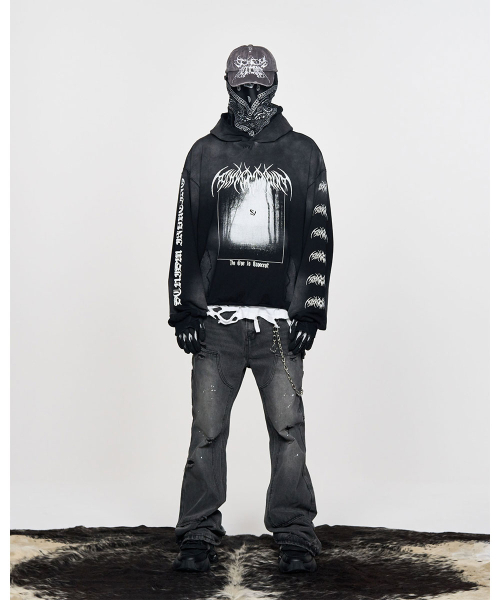 SCHISM INDUCING(スキズムインデューシング)の「EMO HOODIE CHARCOAL(パーカー・レディース・その他・MEDIUM/LARGE)」の4枚目の写真