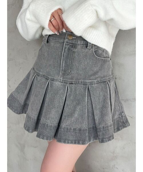 RESEXXY(リゼクシー)の「ボリュームフリルデニムスカート(デニムスカート・レディース・インディゴブルー/グレー・FREE)」の2枚目の写真