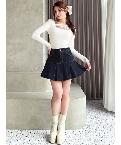 RESEXXY(リゼクシー)の「ボリュームフリルデニムスカート(デニムスカート・レディース・インディゴブルー/グレー・FREE)」の7枚目の写真