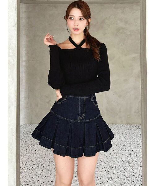 RESEXXY(リゼクシー)の「ボリュームフリルデニムスカート(デニムスカート・レディース・インディゴブルー/グレー・FREE)」の9枚目の写真