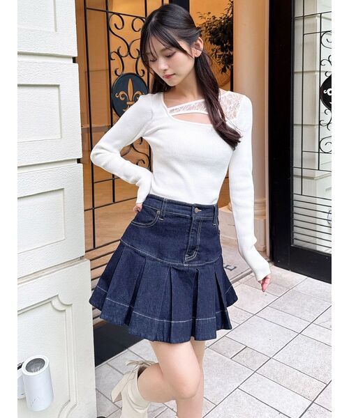 RESEXXY(リゼクシー)の「ボリュームフリルデニムスカート(デニムスカート・レディース・インディゴブルー/グレー・FREE)」の11枚目の写真