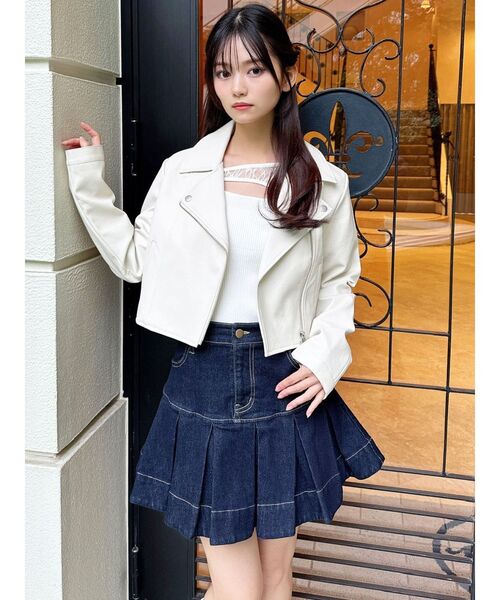 RESEXXY(リゼクシー)の「ボリュームフリルデニムスカート(デニムスカート・レディース・インディゴブルー/グレー・FREE)」の14枚目の写真