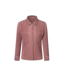 [ユニセックス] 長袖カラーネックフルオープンタイププリーツジャケット [ピンク]