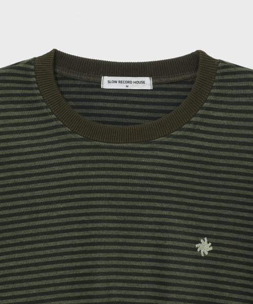 SLOW RECORD HOUSE(スローレコードハウス)の「ストライプロングスリーブ_カーキ(Tシャツ/カットソー・レディース・その他・MEDIUM/LARGE)」の4枚目の写真