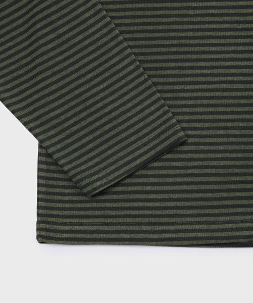 SLOW RECORD HOUSE(スローレコードハウス)の「ストライプロングスリーブ_カーキ(Tシャツ/カットソー・レディース・その他・MEDIUM/LARGE)」の6枚目の写真