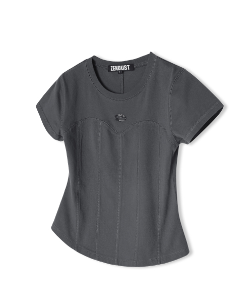 ZENDUST(ジェンダスト)の「Wonder Corset Short-sleeve WHITE(Tシャツ/カットソー・レディース・ホワイト・SMALL/MEDIUM)」の2枚目の写真