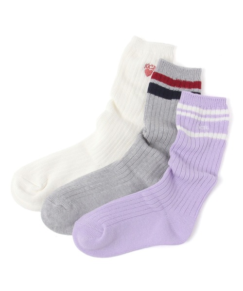 repipi armario(レピピ アルマリオ)の「【10C REPIPI】【3足セット】ルーズソックス(ソックス/靴下・キッズ・ブラック系その他/パープル系その他・SMALL)」の2枚目の写真