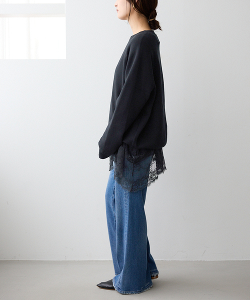 追加3》レースコンビカットソー（Tシャツ/カットソー）｜SLOBE IENA