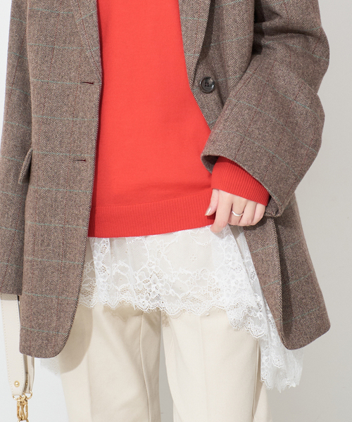 追加3》レースコンビカットソー（Tシャツ/カットソー）｜SLOBE IENA