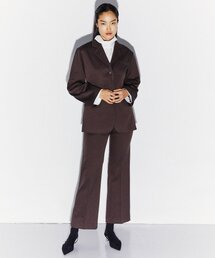 TAILORED BOOT CUT PANTS BROWN