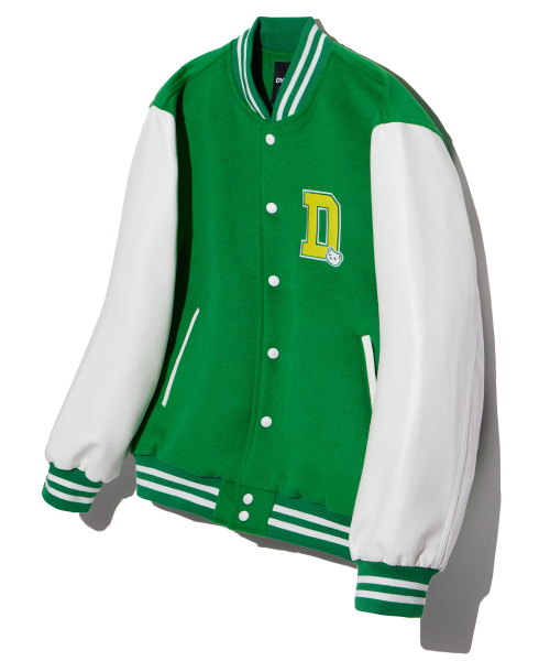 DYSFUNCT(ディスファンクト)の「D LOGO STADIUM JACKET (GREEN)(スタジャン・レディース・その他・LARGE)」の1枚目の写真