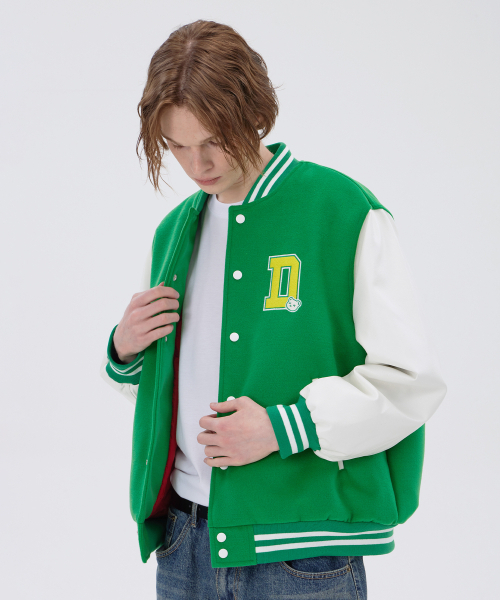 DYSFUNCT(ディスファンクト)の「D LOGO STADIUM JACKET (GREEN)(スタジャン・レディース・その他・LARGE)」の2枚目の写真