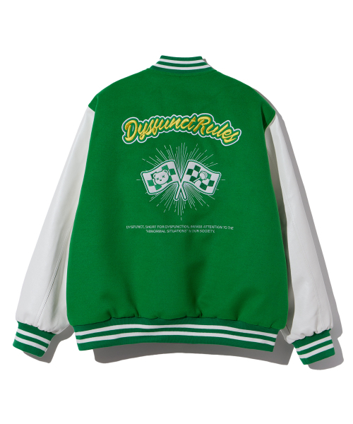 DYSFUNCT(ディスファンクト)の「D LOGO STADIUM JACKET (GREEN)(スタジャン・レディース・その他・LARGE)」の4枚目の写真