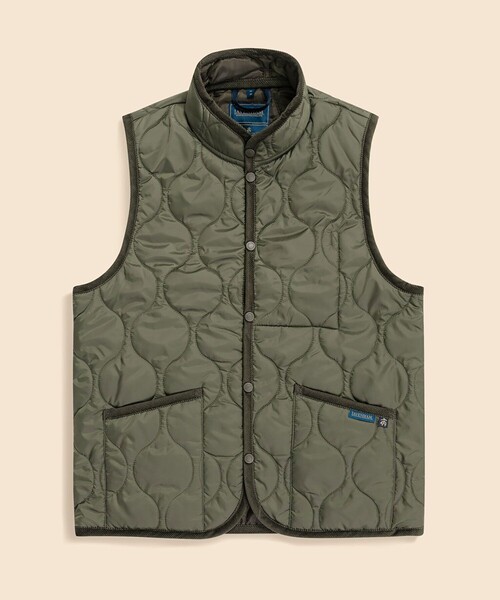 BROOKS BROTHERS（ブルックスブラザーズ）の「Brooks Brothers×LAVENHAM  ミックフィールド　キルティングベスト　Made in UK（ベスト・メンズ・ダークネイビー/オリーブ・SMALL/MEDIUM/LARGE）」の2枚目の写真