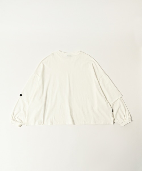 ADAM PATEK（アダムパテック）の「【ADAMPATEK/アダムパテック】wide boxcut layered long sleeve ワイドロンTee（Tシャツ/カットソー・メンズ・ブラック/ホワイト・1/2）」の3枚目の写真