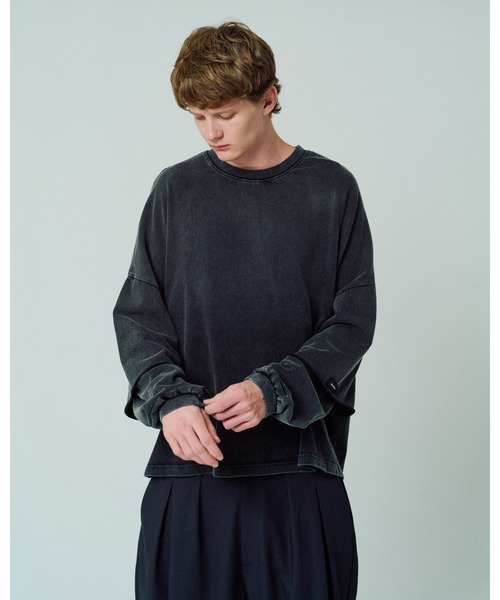 ADAM PATEK（アダムパテック）の「【ADAMPATEK/アダムパテック】wide boxcut layered long sleeve ワイドロンTee（Tシャツ/カットソー・メンズ・ブラック/ホワイト・1/2）」の19枚目の写真