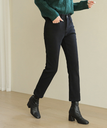 BBAEBBAE（ペッペ）の「Black straight-leg cotton pants with fleece lining and inner banding（その他パンツ）」