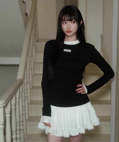 silent(and)（サイレントアンド）の「shirring frill mini skirt（スカート・レディース・ホワイト・MEDIUM）」の2枚目の写真