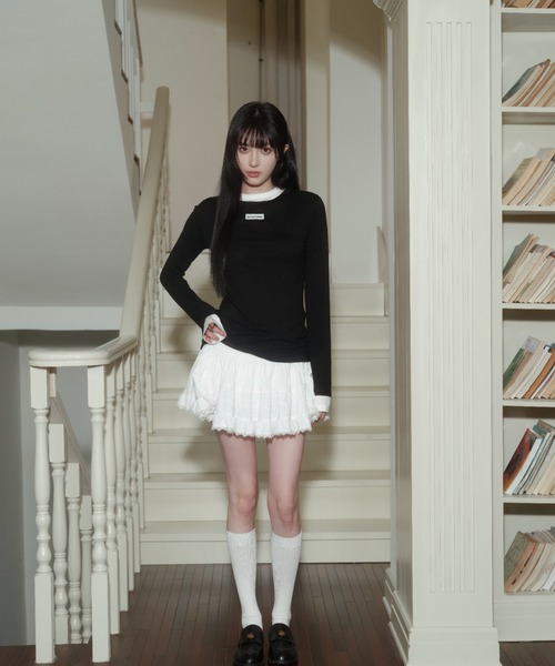 silent(and)（サイレントアンド）の「shirring frill mini skirt（スカート・レディース・ホワイト・MEDIUM）」の6枚目の写真