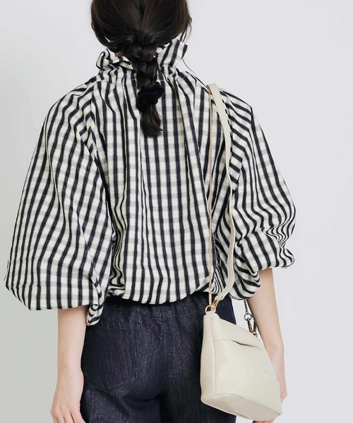 PICCIN(ピッチン)の「ビッグカラーグログランリボンブラウス(シャツ/ブラウス・レディース・ホワイト系その他/ネイビー/アイボリー・M)」の21枚目の写真