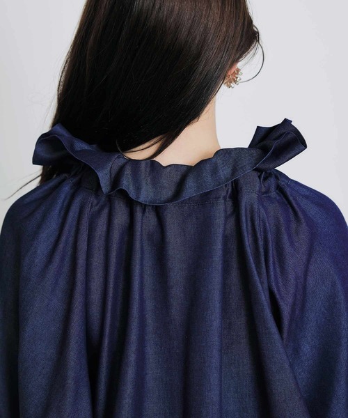 PICCIN(ピッチン)の「ビッグカラーグログランリボンブラウス(シャツ/ブラウス・レディース・ホワイト系その他/ネイビー/アイボリー・M)」の13枚目の写真